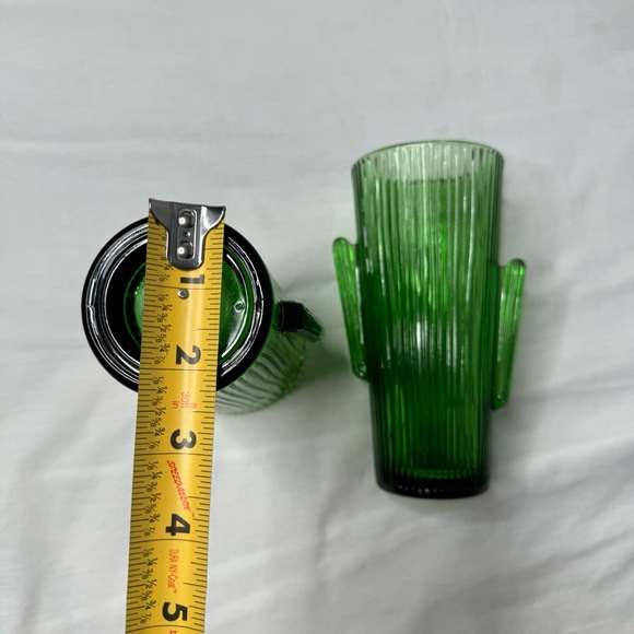 RARE Vintage Libbey Saguaro Cactus Glass Green Tumbler 16oz Highball Set of 2 - Picture 6 of 7